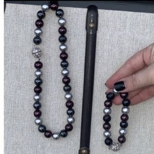 Premier magnetic pearl necklace and bracelet